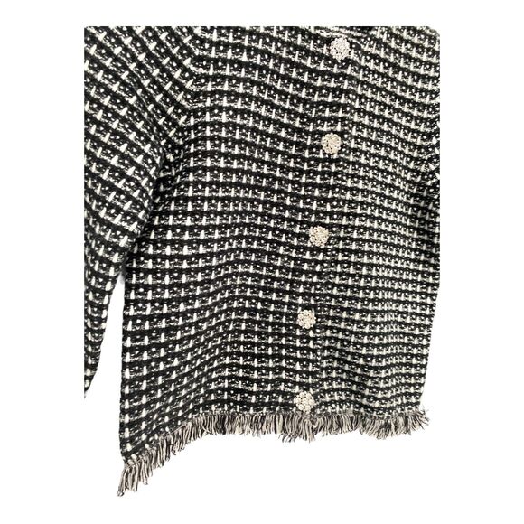 Ann Taylor Size Medium Textured Stitch Sweater Jacket Rhinestone Buttons $149 - Picture 11 of 14